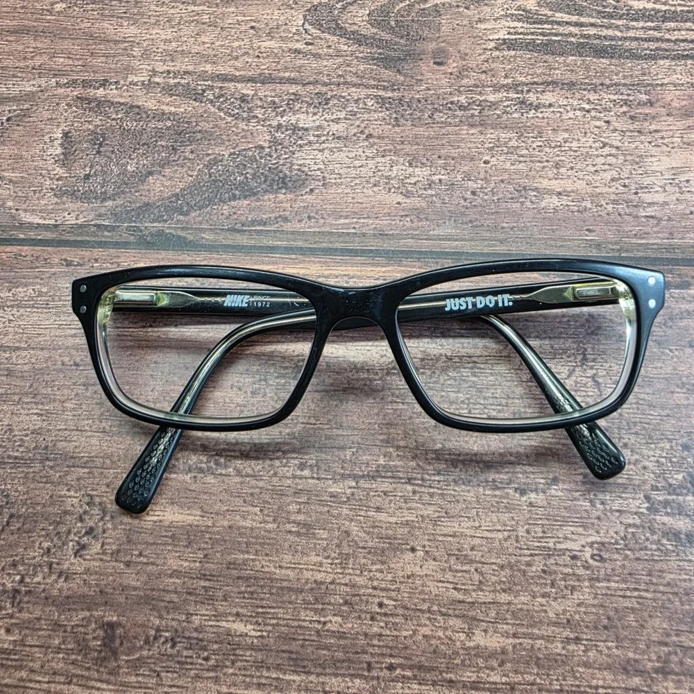 Nike Black Rectangular Eyeglasses Frames Just Do It